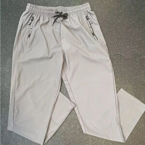 MENS 2 POCKET SWEATPANTS GYM SPORTS WORKOUT SWEAT PANTS S-M DARK GRAY GREAT COND